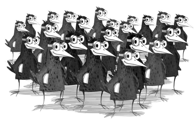 A flock of crows